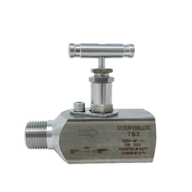 Sgbv-Mf-12N-8N : Superlok Gauge Valve, 3/4" Mnpt X 1/2" Fnpt, Ptfe Packing, 6000Psi 1