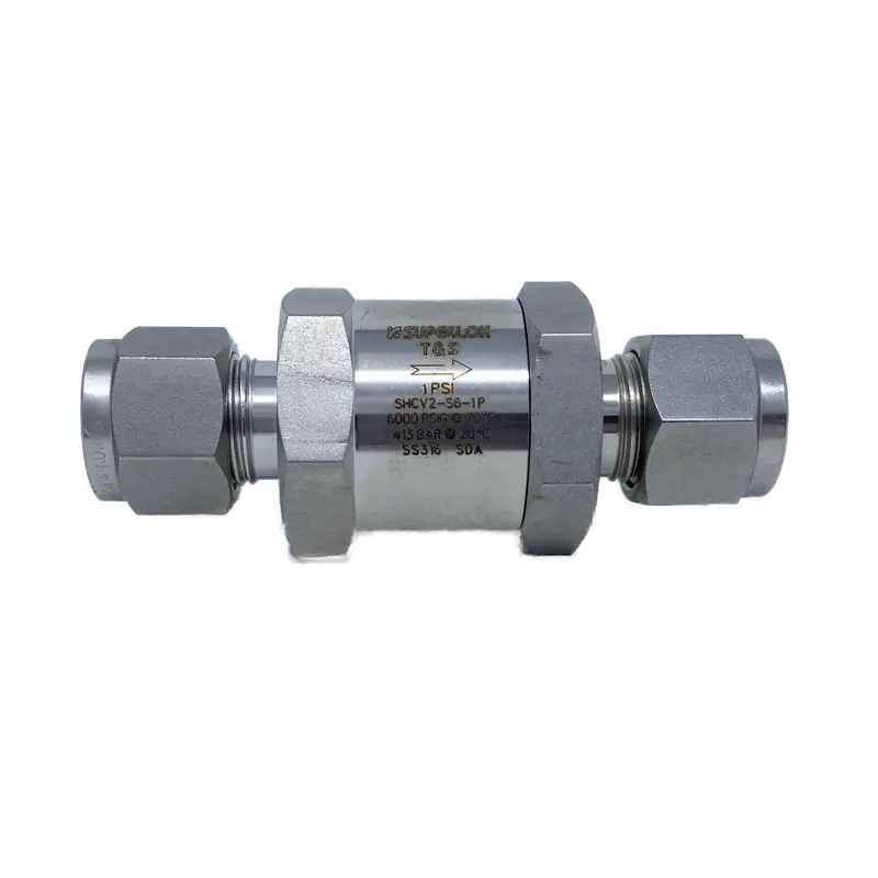 Shcv2-F-8N-1P : Superlok Inline Check Valve, 1/2" Fnpt, 1Psi Cracking, 4600Psi,  316Ss 1