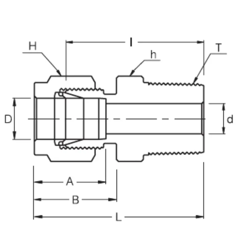 Smc 14-8N : Superlok Straight Stainless Tube Adapter, 7/8" (-14) Tube Od X 1/2-14 (-8N) Male Npt 2