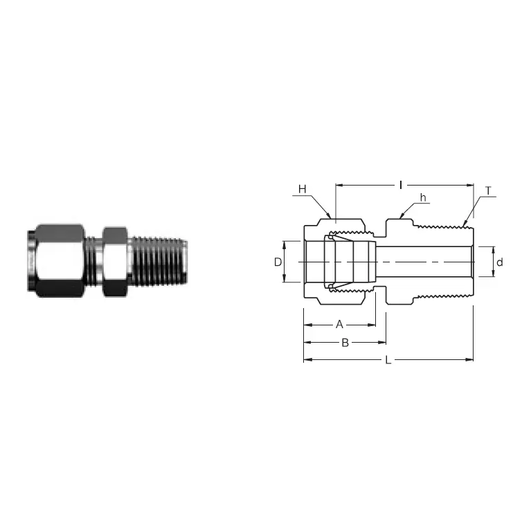 Smc 14M-8N : Superlok 14Mm O.D. Tube X 1/2" Male Npt Connector 2