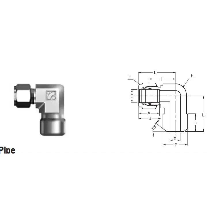 Smpwe-8-8P : Superlok 1/2" O.D. Tube X 1/2" Male Pipe Weld 90-Degree Elbow, S.S. 1