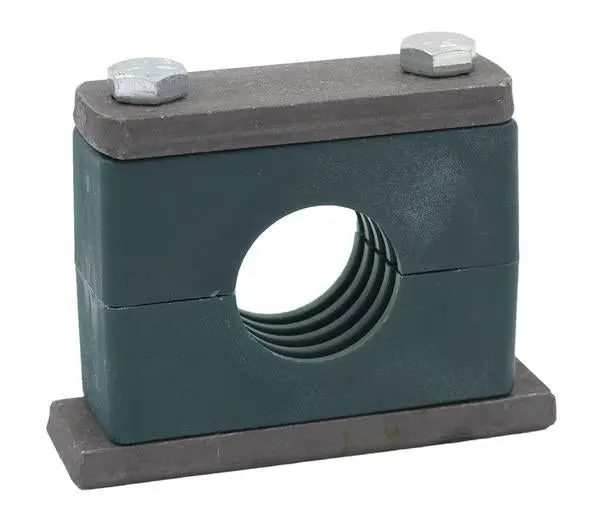 Spal-6044.5-Pp-H-Dpal-As-U-W15 : Stauff Clamp, Single Weld Plate, Heavy, 1.75 Inch (45.5Mm) Od, For 1.75" Tube, Green Pp Insert, Smooth Interior, Carbon Steel 1