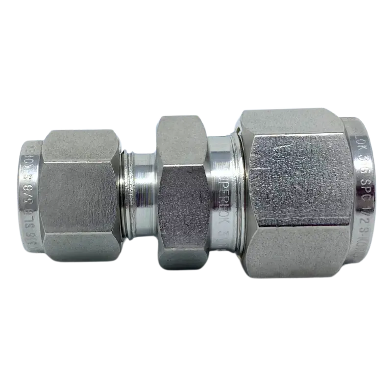 Sru 8M-6 : Superlok Straight Stainless Metric Tube Reducing Union, 8Mm (-8M) Tube Od X 3/8" (-6) Tube Od 1