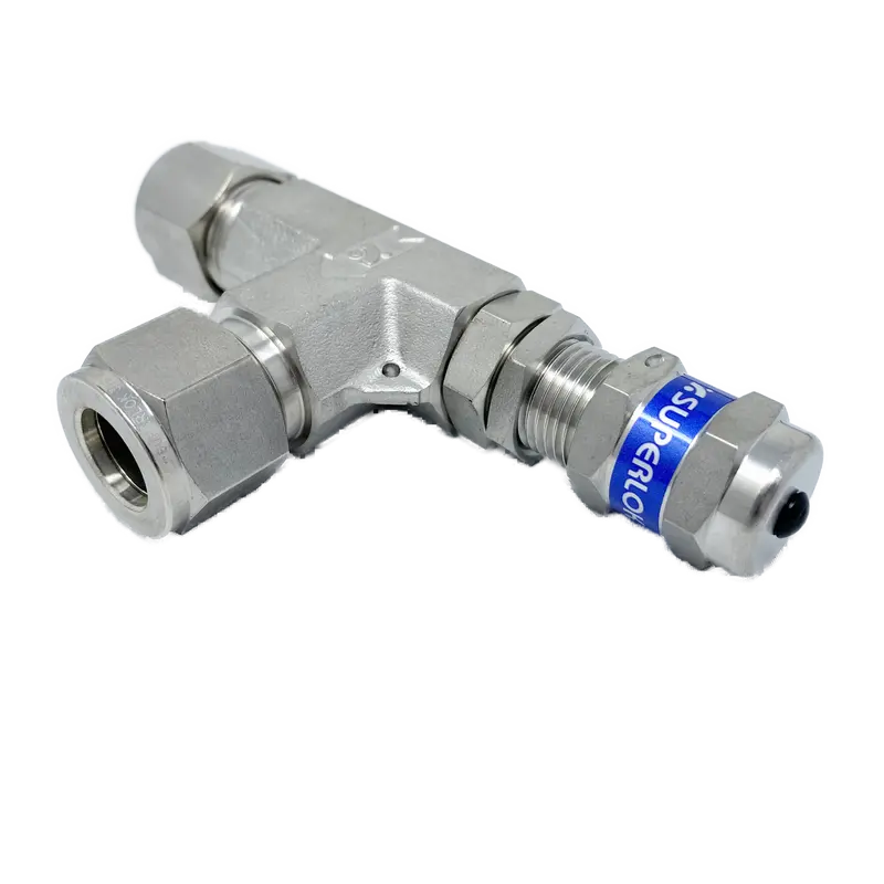 Srvl-S-4 : Superlok Inline Relief Valve, 1/4" O.D. Tube, Angle Pattern, Low Pressure, 300Psi, 316Ss, No Spring 2