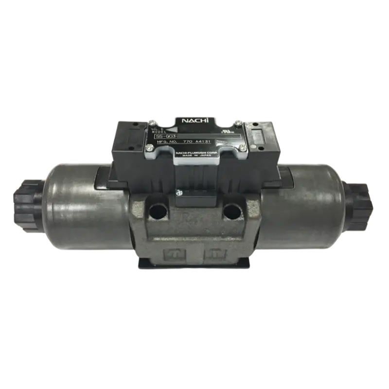 Ss-G03-C6-Gr-D2-E22 : Nachi Solenoid Valve, 3P4w, D05 (Ng10), 34.3Gpm, 5075Psi, Motor Spool, 24 Vdc, Wiring Box With Lights, Surgeless Type 1