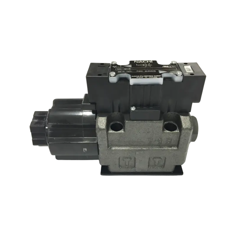 Ss-G03-H5-R-C115-E22 : Nachi Solenoid Valve, 2P4w, D05 (Ng10), 34.3Gpm, 5075Psi, All Ports Blocked Neutral, 110 Vac, Wiring Box With Lights 1