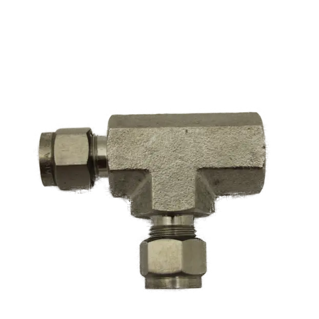Ss-In2606-04-02-04-Ohi : Ohi Adapter, 0.25 (1/4") Tube - 0.125 (1/8") Female Npt - 0.25 (1/4") Tube Run Tee ( 1