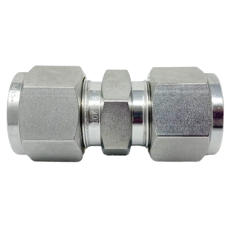 Su-4 : Superlok Straight Stainless Fractional Tube Union, 1/4" (-4) Tube Od 1