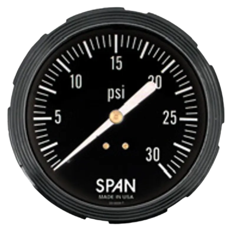 Sub/Lfp-312-1000-G-Cert : Span Subsea Pressure Gauge, White On Black Dial, Glycerine Fill, 3.5" Face, 0-1000Psi Range, 1/4" Npt, Panel Mount U-Clamp 1