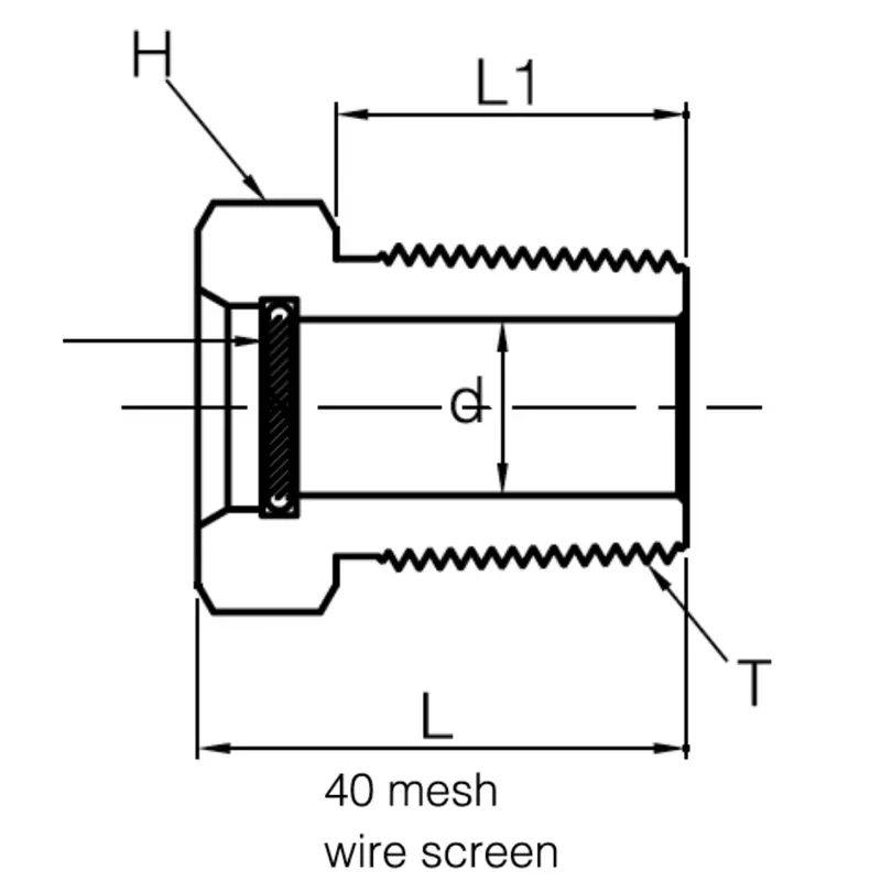 Svp-4N-S316 : Superlok Stainless Vent Protector Mud Dauber, 1/4-18 (-4) Male Npt 2