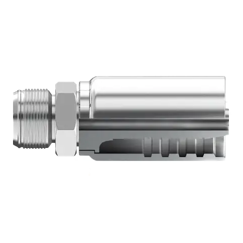T8-Jcm-0404 : Continental Hose Fitting, 0.25 (1/4") Hose Id, 7/16-20 Male Jic, Straight, Rigid Connection 1