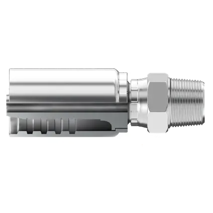 T8-Npmx-0608 : Continental Hose Fitting, 0.375 (3/8") Hose Id, 1/2-14 Male Nptf, Straight, Swivel Connection 1