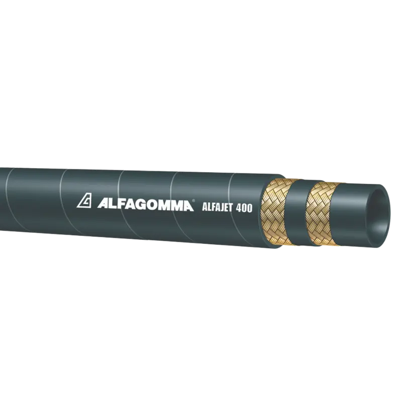 Taj5bk-06 By Quarter Inch : Alfagomma Double Wire Light Weight Black Alfajet400 Pressure Wash Cleaning Hose, 3/8 (-06) Id, 5850Psi 1