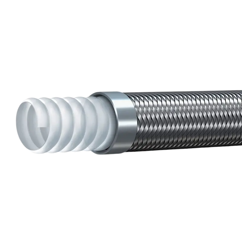 Tr14c-10 By The Foot : Alfagomma Convoluted Ptfe 100R14 Stainless Steel Braided Hose, 5/8 (-10) Id, 1200Psi 1