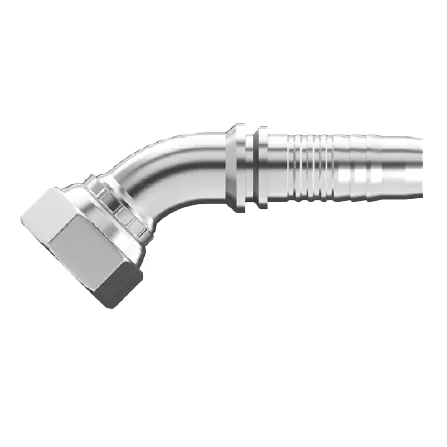 Uc-Bpfx45-0404 : Continental Hose Fitting, 0.25 (1/4") Hose Id, 1/4-19 Female Bspp, 45-Degree, Swivel Connection 1