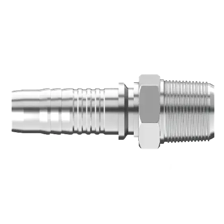 Uc-Btm-0608 : Continental Hose Fitting, 0.375 (3/8") Hose Id, 1/2-14 Male Bspt, Straight, Rigid Connection 1