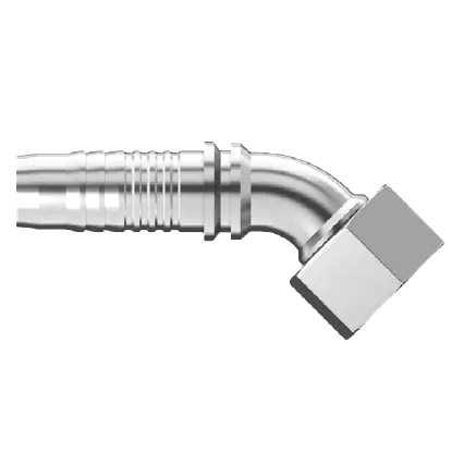 Uc-Dhfx45-0620 : Continental Hose Fitting, 0.375 (3/8") Hose Id, 20X1.5 Female Din Heavy, 45-Degree, Swivel Connection 1