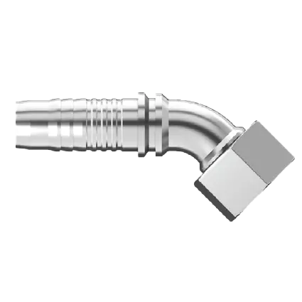 Uc-Dlfx45-2045 : Continental Hose Fitting, 1.25 (1-1/4") Hose Id, 45X2.0 Female Din Light, 45-Degree, Swivel Connection 1
