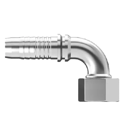Uc-Dlfx90-0412 : Continental Hose Fitting, 0.25 (1/4") Hose Id, 12X1.5 Female Din Light, 90-Degree, Swivel Connection 1