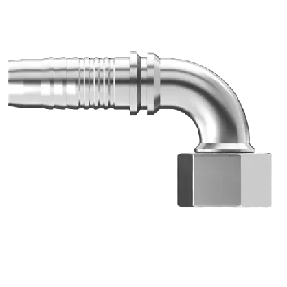 Uc-Offx90l-1212 : Continental Hose Fitting, 0.75 (3/4") Hose Id, 1-3/16-12 Female Orfs, 90-Degree, Swivel Connection 1