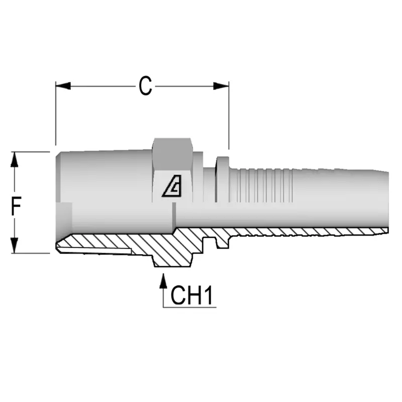 V-4848-Mapi : Alfagomma Straight Steel Fitting Insert, 3 (-48) Hose X 3 (-48) Api Male Npt Extended Hex 1