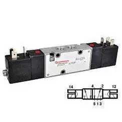 V60p511a-A318ja : Norgren V60 Series 120Vac Two-Position, Five-Way Non-Locking Solenoid Actuated, Solenoid Return 1/8 Inch Npt P 1