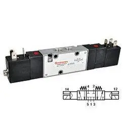 V60p611a-A318ja : Norgren V60 Series 120Vac 3-Position, 5-Way Apb Non-Locking Solenoid Actuated, Solenoid Return 1/8 Inch Npt Po 1