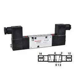 V61r511a-A313jb : Norgren V61 Series 24Vdc Two-Position, Five-Way Non-Locking Solenoid Actuated, Solenoid Return 1/4 Inch Npt Po 1