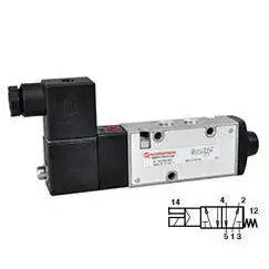 V61r517a-A312jb : Norgren V61 Series 12Vdc Two-Position, Five-Way Non-Locking Solenoid Actuated, Spring Return, 1/4 Inch Npt Por 1
