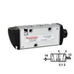 V61r5d7a-Xp0900 : Norgren V61 Series Two-Position, Five-Way Air Actuated, Spring Return, 1/4 Inch Npt Ported Valve 1