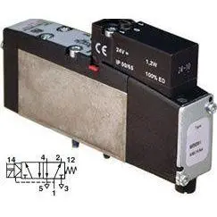 Vs26g517df218a : Norgren Vs26 Series, 5/2 Valve, Sol/Spring (115Vac) With Glandless Spool, Locking 1