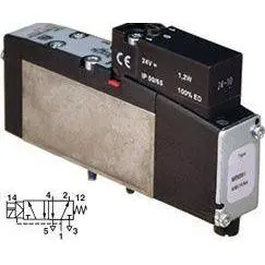 Vs26s517df218a : Norgren Vs26 Series, 5/2 Valve, Sol/Spring (115Vac) With Soft Seal Spool, Locking 1