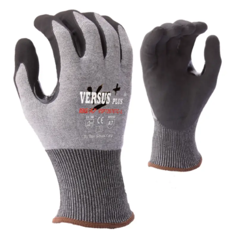 Vsp72670tc : Versus Plus 18 Gauge Falstone Fiber Shell, Black Micro-Foam Nitrile Coated Palm And Fingers, Reinforced Thumb Saddle, Touchscreen Compatible, Ansi Cut A7, 12-Pack 1