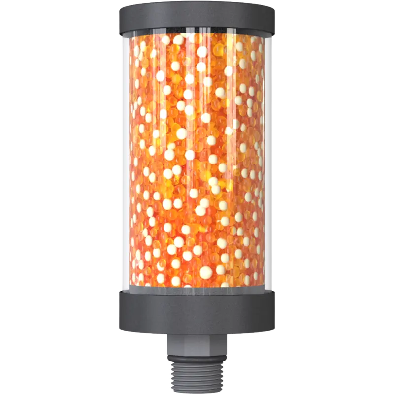 Vv-Dv 1L N1/2"M : Giebel Vv-Dv Desiccant Breather Dryer, Disposable, With Check Valves, 0-50 Ml Water Capacity, Fkm Seals, 2-Micron Filter Fleece, 1/2" Male Npt 1