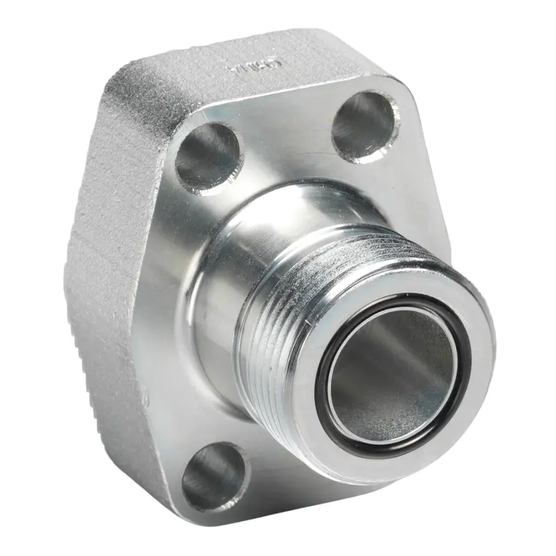 W304-16-16U : Afp Male Orfs Threaded Flange With O-Ring Groove, Steel, 1"  Orfs X 1" Code 61, Includes Flange, Bolts, O-Rings 1