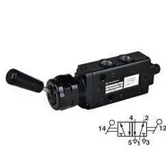 X3029622 - Norgren Super X Valve, 2-Position, 5-Way, Spool Configuration 3 Blocked, 1 To 2 And 4 To 5 In Neutral, 1/8" Npt, Inline, Manual, Lever" 1