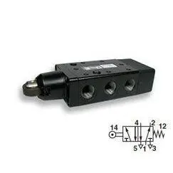 X3064222 - Norgren Super X Valve, 2-Position, 5-Way, Spool Configuration 3 Blocked, 1 To 2 And 4 To 5 In Neutral, 1/4" Npt, Inline, Mechanical, Roller" 1
