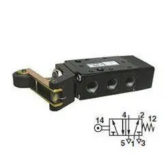 X3065122 - Norgren Super X Valve, 2-Position, 5-Way, Spool Configuration 3 Blocked, 1 To 2 And 4 To 5 In Neutral, 1/4" Npt, Inline, Mechanical, Roller Lever" 1