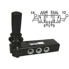 X3343822 - Norgren Super X Valve, 3-Position, 5-Way, Spool Configuration All Ports Blocked In Neutral, 1/8" Npt, Inline, Mechanical, Roller Lever" 1