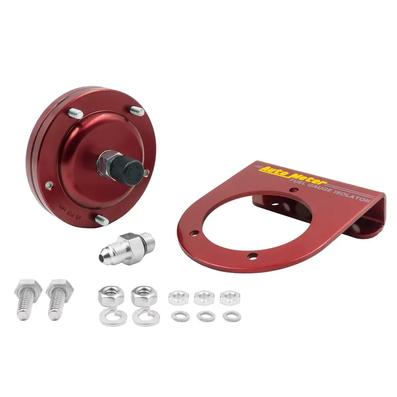 Autometer Fuel Pressure Isolator Kit For 15 Psi Gauges – Red Anodized Aluminum With -4An Fittings 1