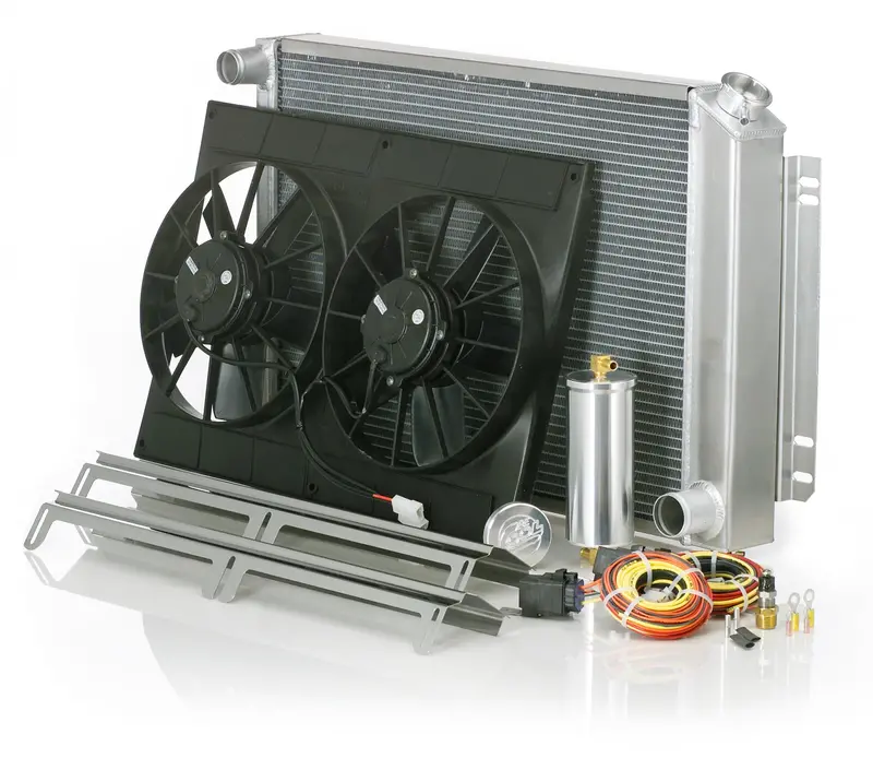 Be Cool 83269 Downflow Radiator Module – Polished Finish, Direct-Fit For 1966–1969 Dodge B-Body (Coronet/Charger/Super Bee) With Automatic Transmission 1