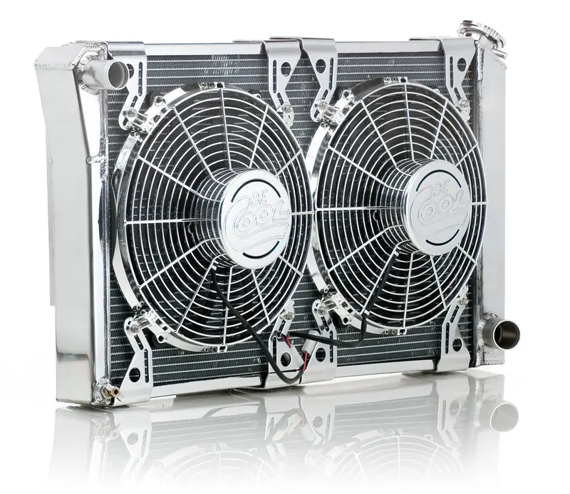 Be Cool Factory-Fit Radiator Module – Polished Aluminum, Fits 1968–1977 Gm A-Body Vehicles 1