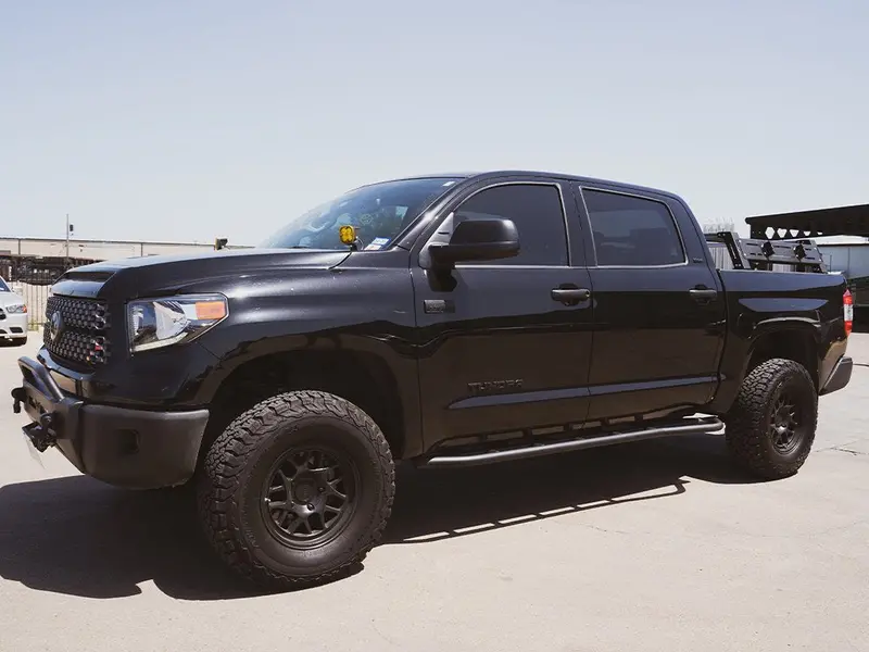 Cali Raised Led Trail Edition Rock Sliders For 2014–2021 Toyota Tundra – Raw Finish, No Kick-Out Design 1