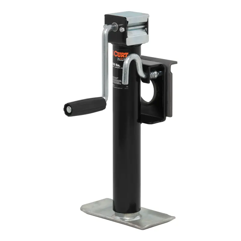 Curt 28302 Heavy-Duty Swivel Trailer Jack With Side Handle – 2,000-Pound Capacity, 10-Inch Lift Travel 1