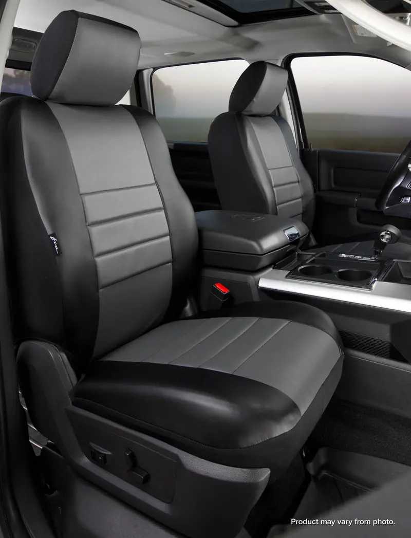 Fia Leatherlite™ Gray Custom Seat Covers – Premium Vinyl-Leather Hybrid With Tailored Fit And Airbag Compliance 1
