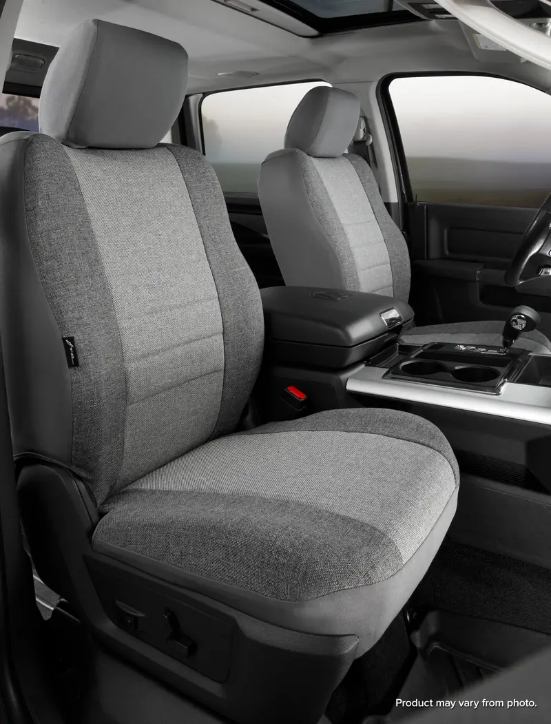 Fia Oe™ Custom Gray Tweed Seat Covers – Bucket-Style With Adjustable Headrests And Integrated Airbag Compatibility 1