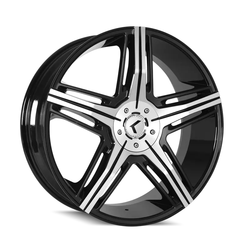 Kraze Kr158-22818Bm15 & Kr158-228528Bm Forged Alloy Wheels — 22X8.5", Black/Machined Face, 5X115/5X120, +15Mm Offset, 74.1Mm Bore 1