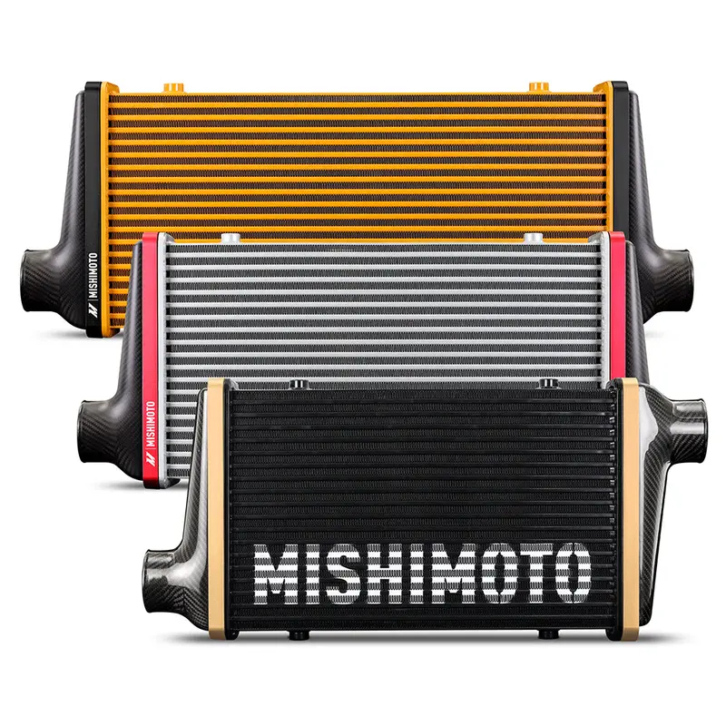 Mishimoto Matte Gold Core Intercooler Tank – 600Mm Straight V-Band Mount, Clear Anodized 1