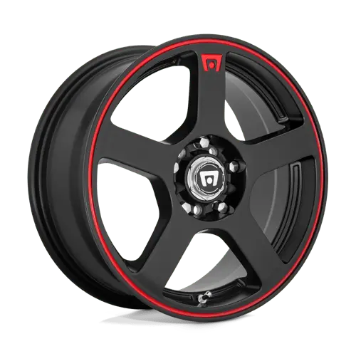 Motegi Mr11688017735 Mr116 18X8-Inch Alloy Wheel – 5X4.5/120Mm, Matte Black With Red Stripe, 35Mm Offset 1