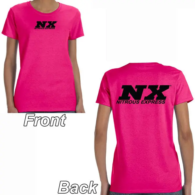 Nitrous Express Nx Logo T-Shirt – Pink, Large, Front & Back Print 1